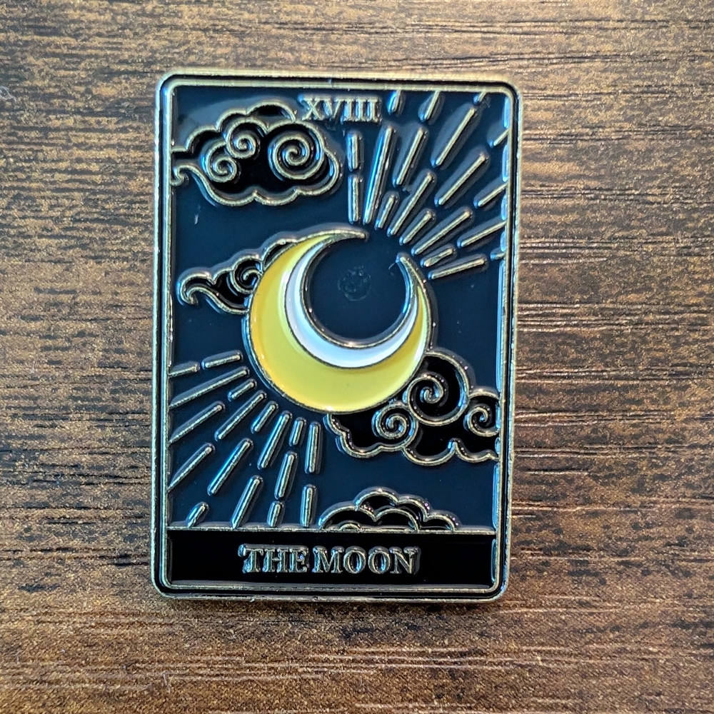 The Moon Tarot Card Enamel Pin